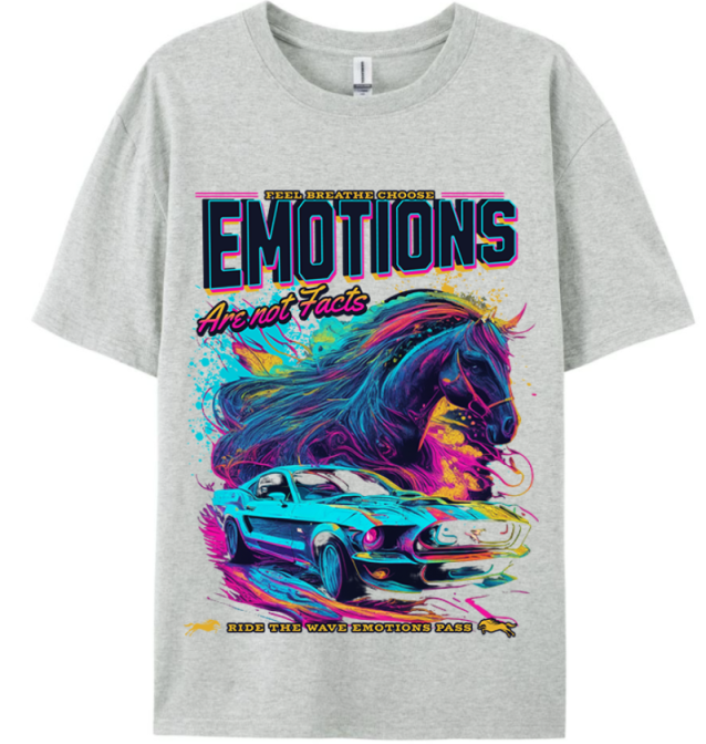 100% Cotton Oversized T-Shirt Graphic T-shirts for Men and Women 200gsm Cotton. Emotions are not facts