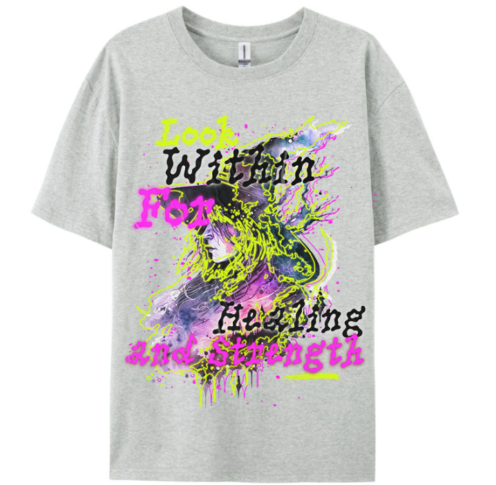 100% Cotton Oversized T-Shirt Premium Graphic T-shirts for Men and Women 200gsm. Look within for healing